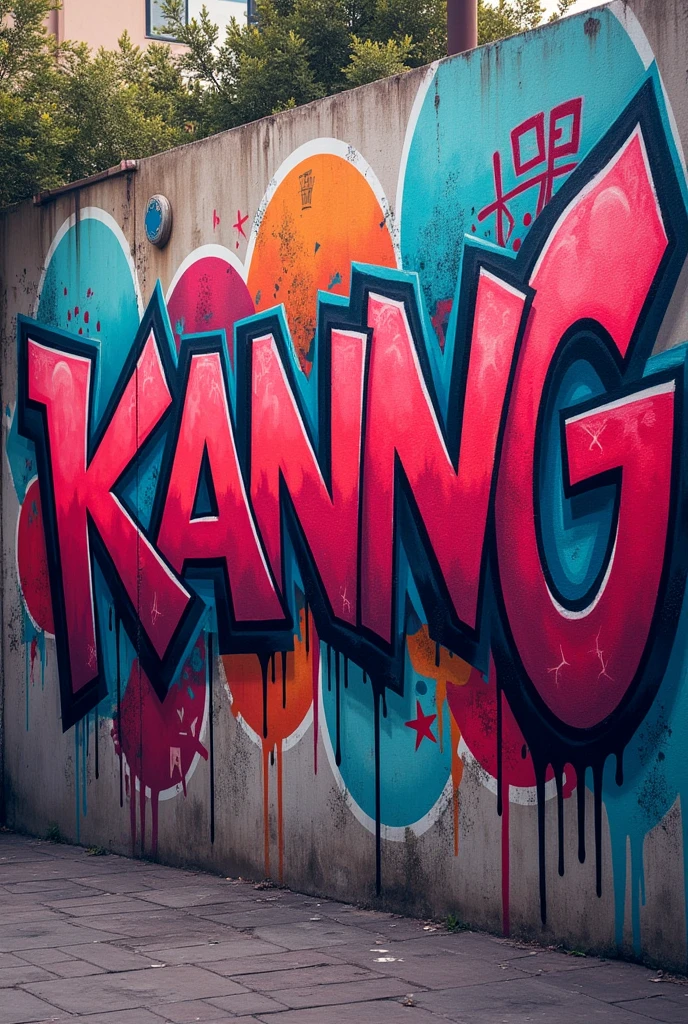 Make a graffiti image with the name kanng