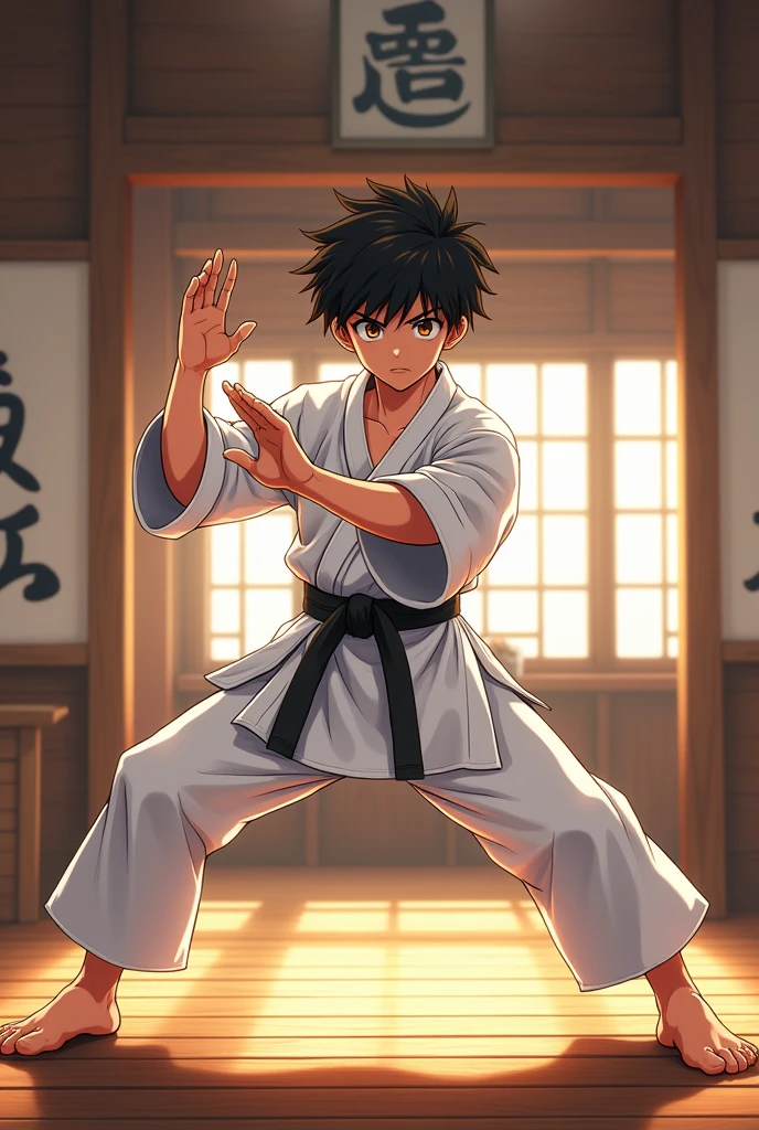 An anime character who practices karate