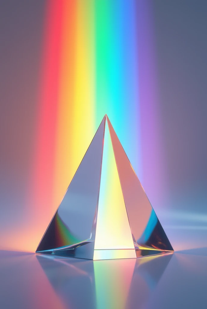 Glass Prism Breaking Light into a Rainbow