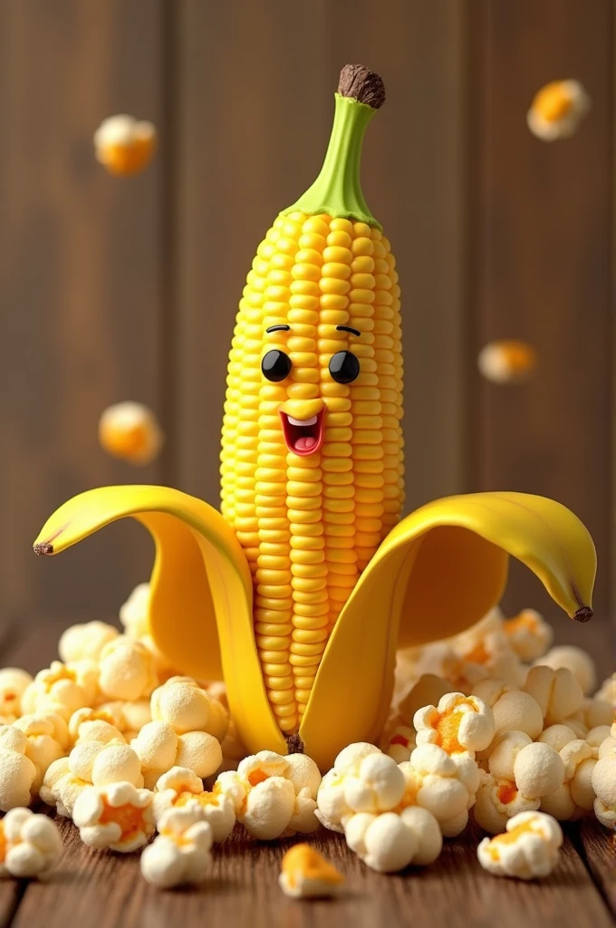 corn, popcorn and banana