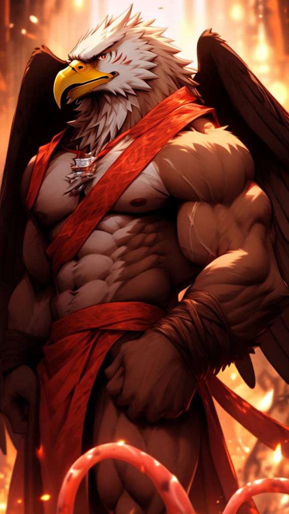 Bald Eagle Muscular Naked Rin々A tentacle that wraps around the whole body