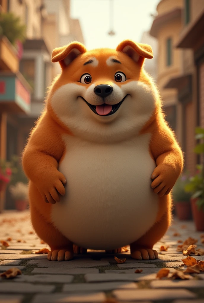 Big fat dog、whole body、Joel Robison、Movie stills、（Highest quality、masterpiece）、so beautiful、Perfect composition、Intricate details、Very detailed、Vibrant colors、cute dog round cute