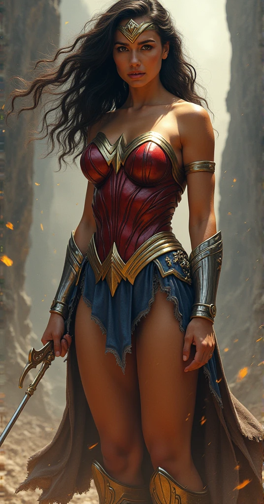 half naked wonder woman