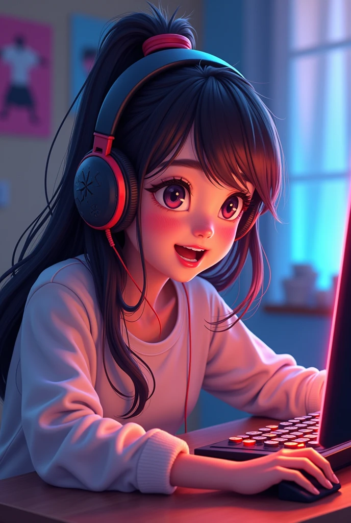 Cute gamer girl