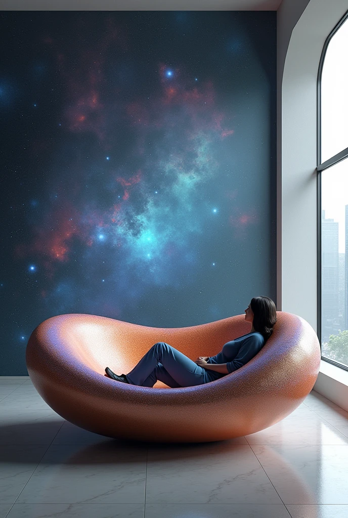 A cosmic bowl shape sofa for single person fornt view