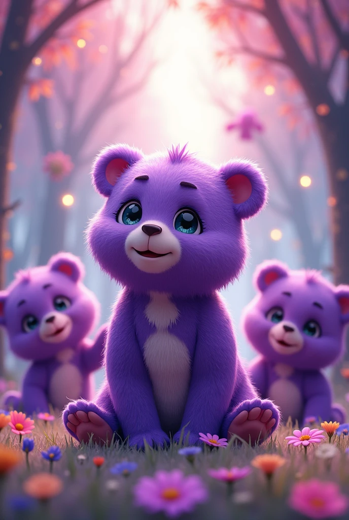 Several purple bears
