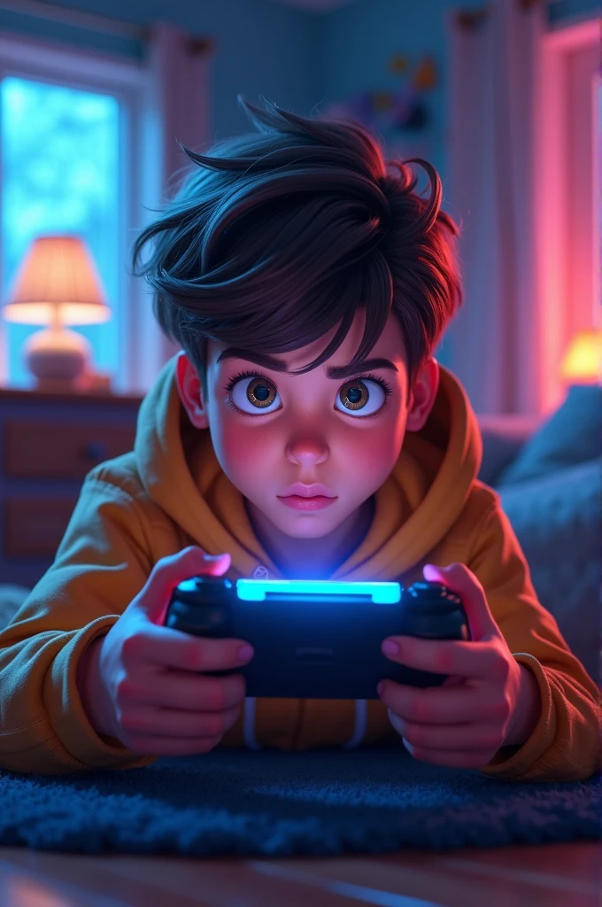 A boy playing game logo