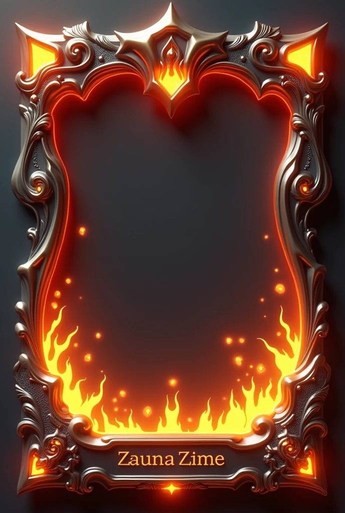 Create a 3D stylized card frame for a water-themed character with a sleek, fluid structure that complements the character's aquatic design. The frame should be smooth and flowing, using deep blues, seafoam greens, and shimmering silver shades with glowing water droplet effects around the edges. Incorporate wave motifs at the top, metallic silver corners with a polished texture, and ripple-like patterns on the sides that resemble the gentle flow of water. The bottom section should feature a coral reef texture with subtle bioluminescent glow and engraved water symbols. Add a nameplate at the bottom, designed to look like a polished seashell, with the text in an elegant, water-themed font that flows with the design. Ensure the frame has transparent sections to blend with the background and fits the character perfectly without obstructing key details, leaving space for text or stats at the bottom.