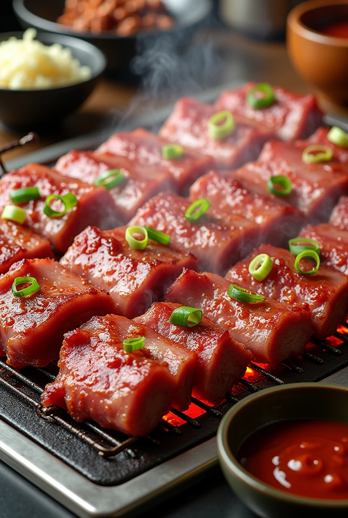 create a Korean barbecue meat art for printable