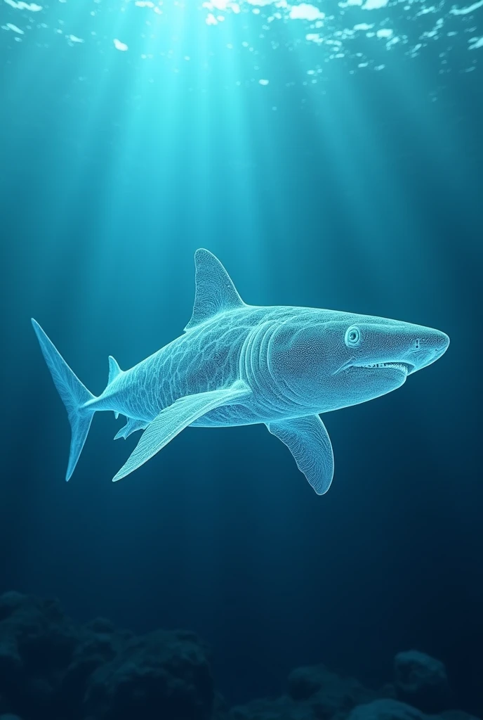 Sharp 4k image of shark cartilage swimming
