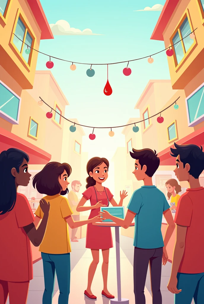 Blood donation campaign on August 24th, Cartoon style