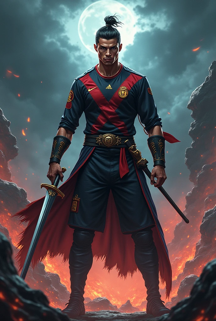 Ronaldo in demon slayer as a footballer 