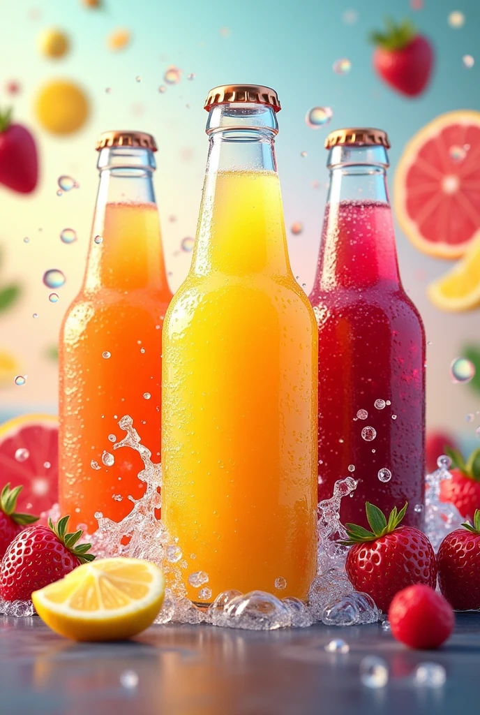 Make me a refreshing fruit soda background for business