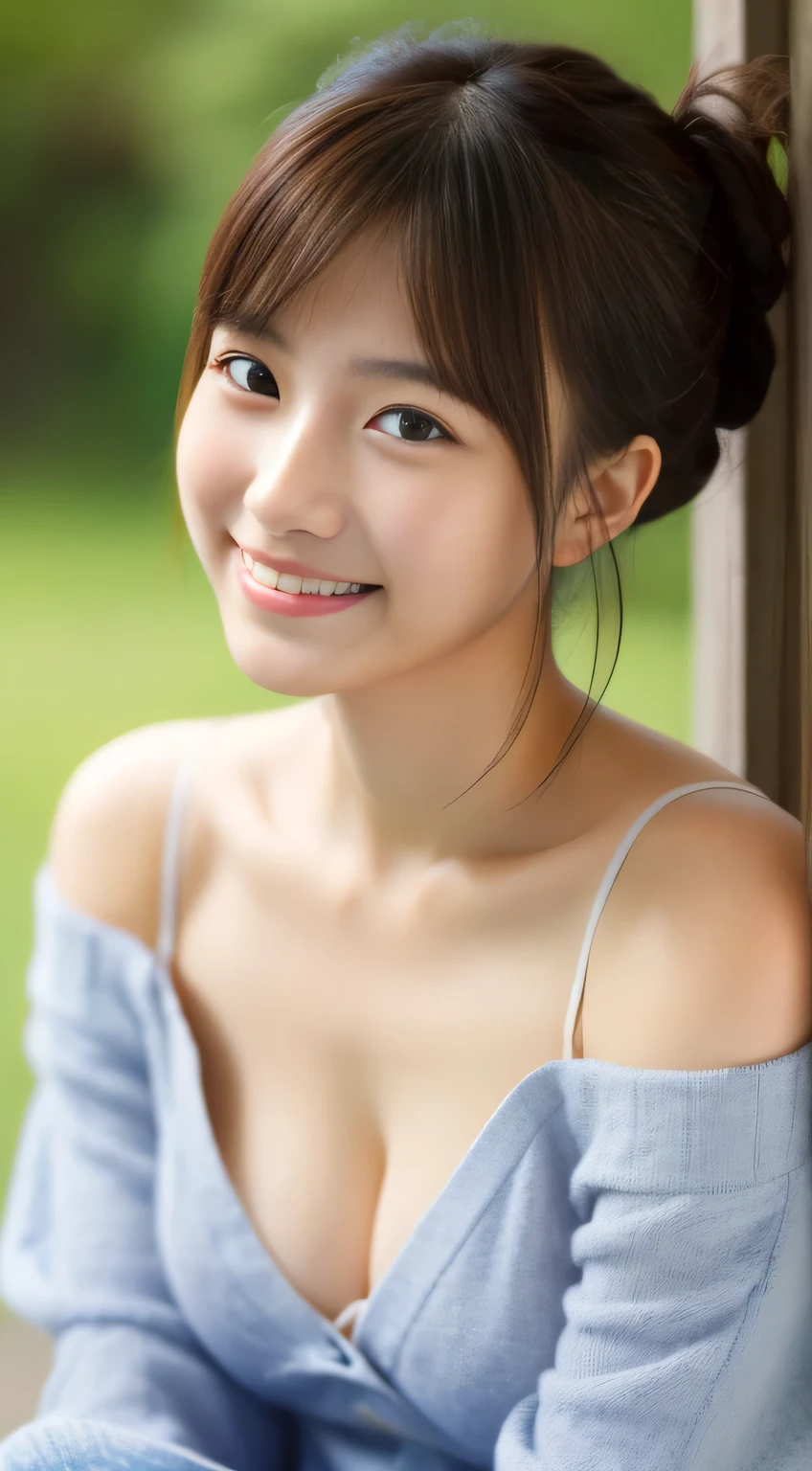 masterpiece,best quality,(Japanese girl),((Beautiful girl)),cleavage,(off shoulder:1.2),(perfect body beauty:1.2),(shy smile),From slightly above