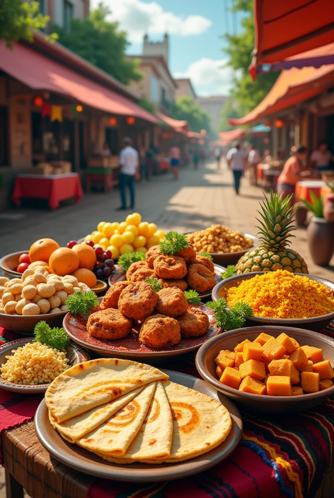 Make a picture that has typical food from El Salvador🇸🇻