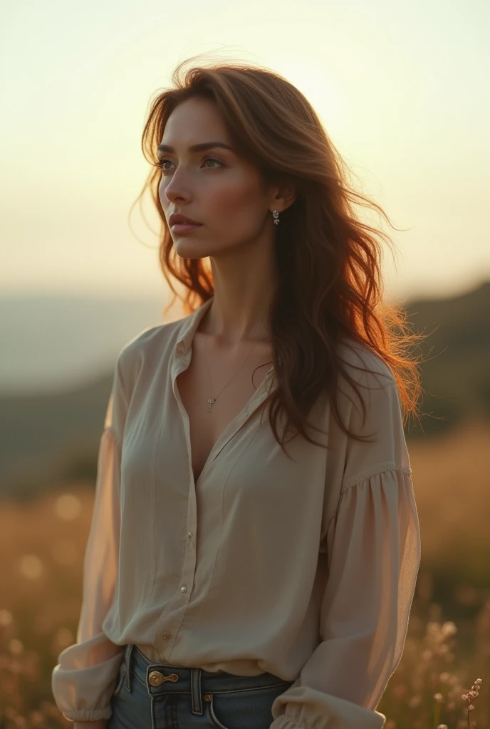 Middle-aged woman semi-long
