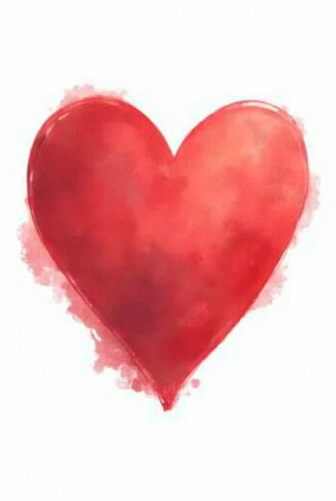 Heart image with white background, in the background of a red watercolor banner