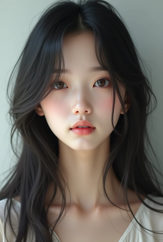 a 19 year old korean girl with black hair

