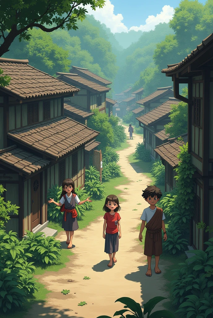 Disappearance Scene**: Villagers looking worried and searching for Miaow.