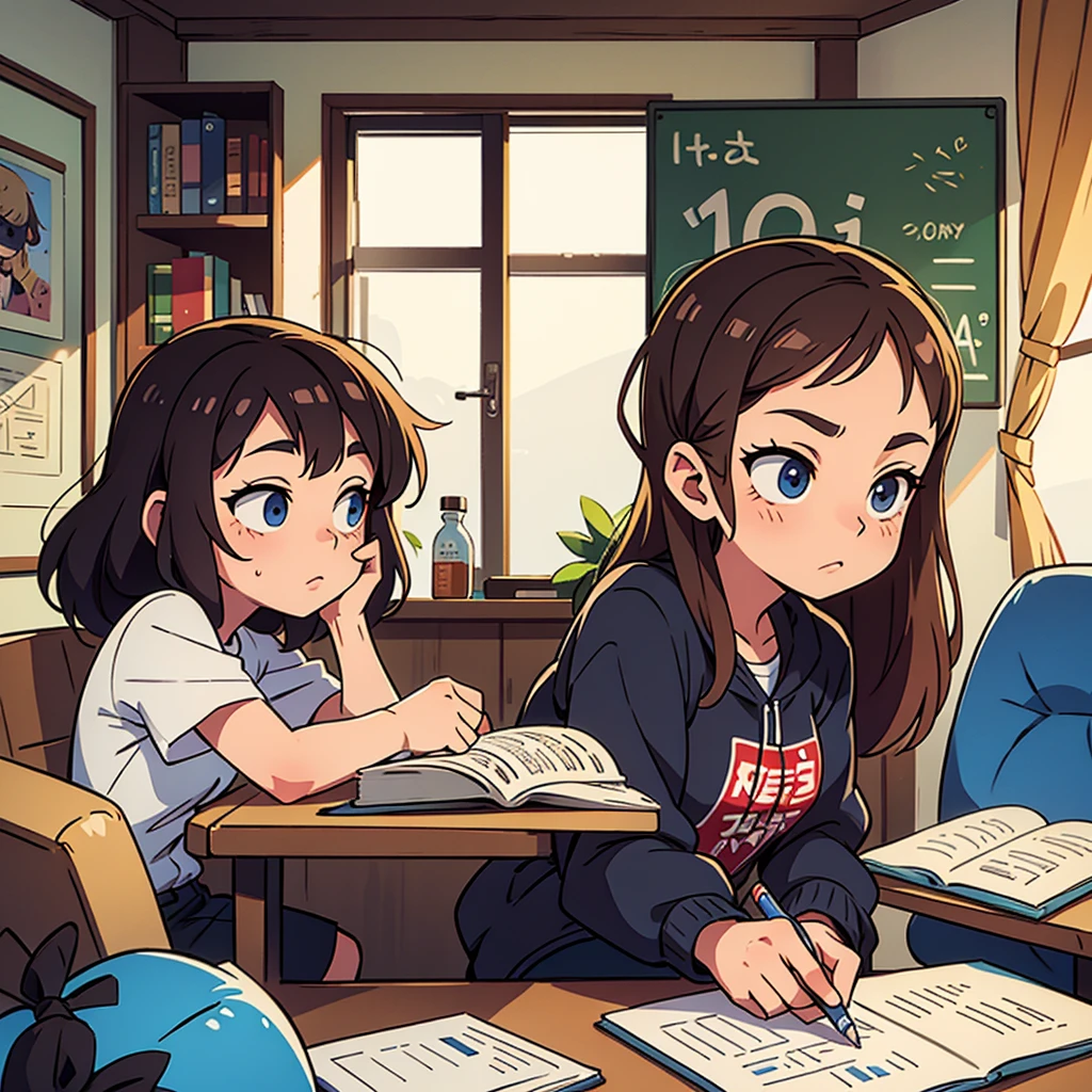 Teacher on top of a girl, bigbreasts,While the girl is doing an exam lying on the floor, the teacher is doing anal sex with her,school
