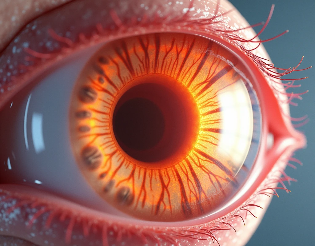 Details: Macula, optic nerve, blood vessels, high-resolution, magnification