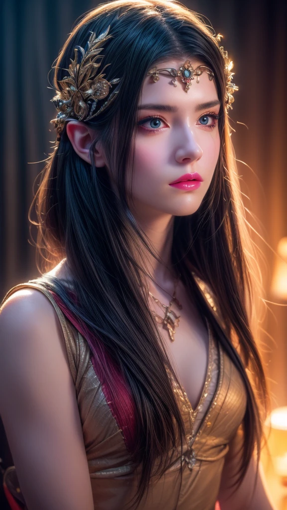 Ultra-detailed complex 3D rendering of face, (Colossal: 8.8), (masterpiece, top quality, octane rendering, 8K), glamour shot full body image, very beautiful young elf, cleavage, (very detailed skin: 1.2), (exposure: 1.1), blonde, ((wearing a plummeted open shirt of yellow silk: 1.5)), beautiful Caucasian woman with full soft breasts and white skin with big ass, 1 person, long braided hair, big breasts, dynamic angle, mystical expression, ultra-realistic photos, (((((portrait))), bare feet, futuristic urban background, facial muscles, detailed and beautiful queen crown, in the style of Marvel Comics, ArtStation trends, clear focus, studio photography, intricate details, very detailed, detailed red eyes, very detailed, Sharp Focus, Digital Rendering, Professional, Abs, Dark Grey Background, Shot with Canon EOS R 6, ((Sexy Pose)))), Seductive look, legs open with thighs,