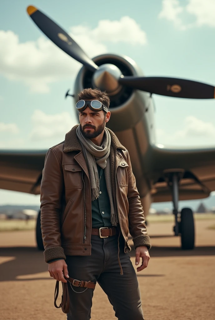 Man in front of airo plane