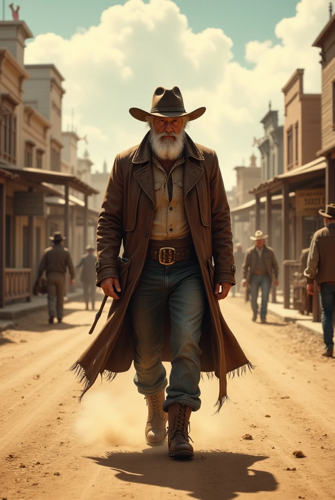 Old West Man Walking Through Town