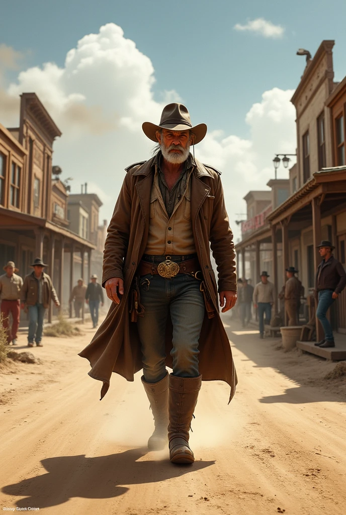 Old West Man Walking Through Town