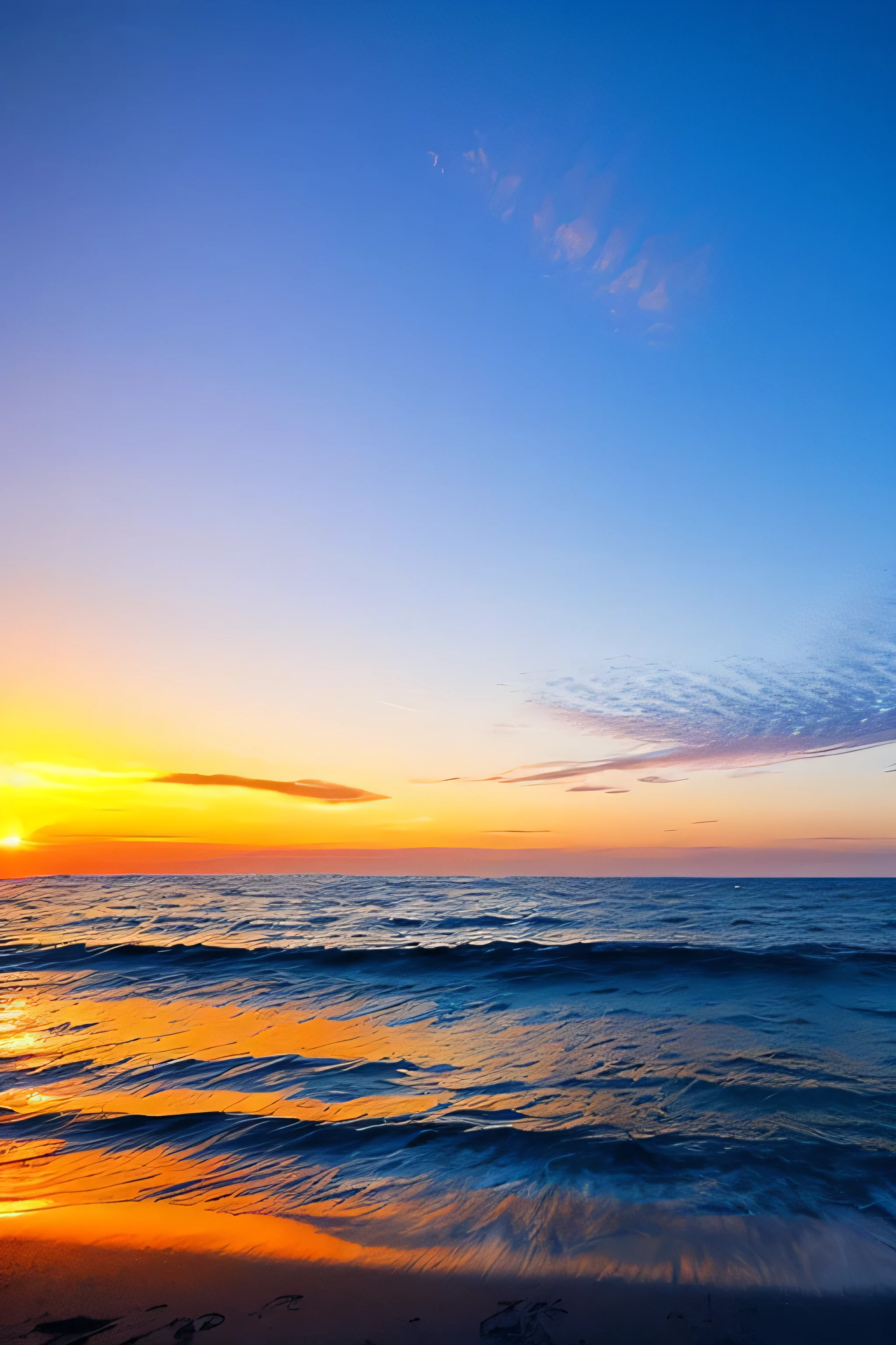 Beautiful sunrise background on the sea, Blue Water