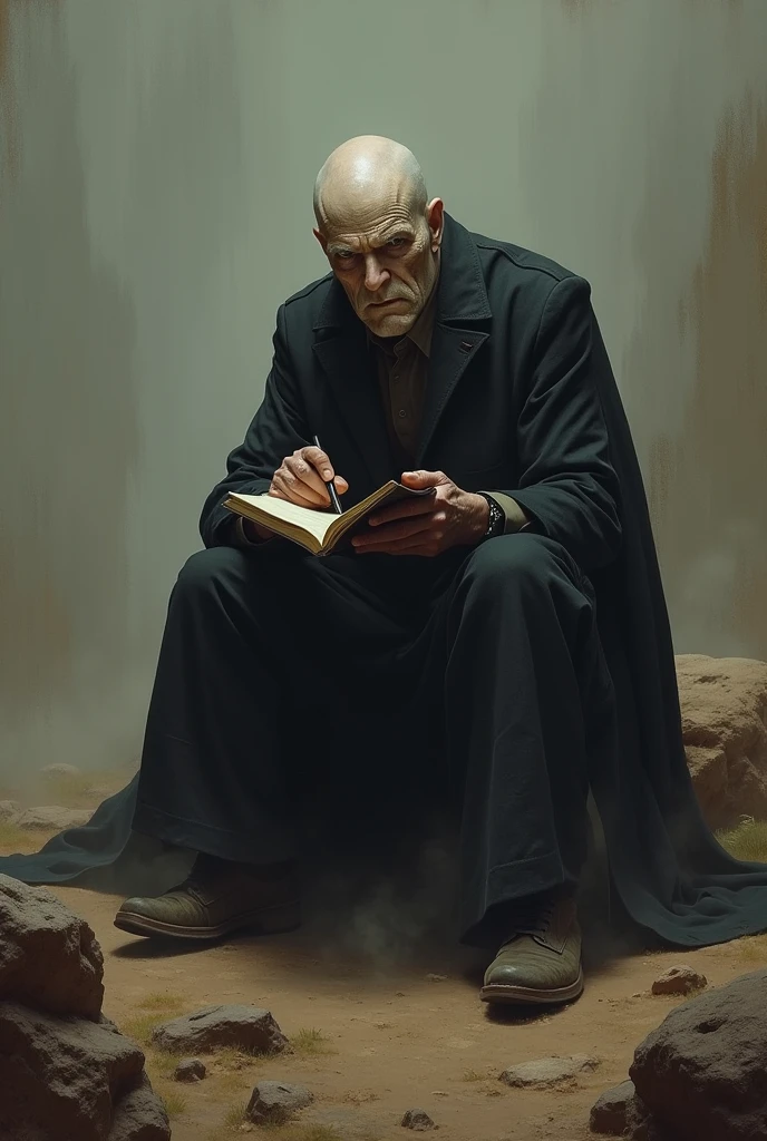 Judge Holden of Blood Meridian writing in his journal with his aura of terror and grandeur