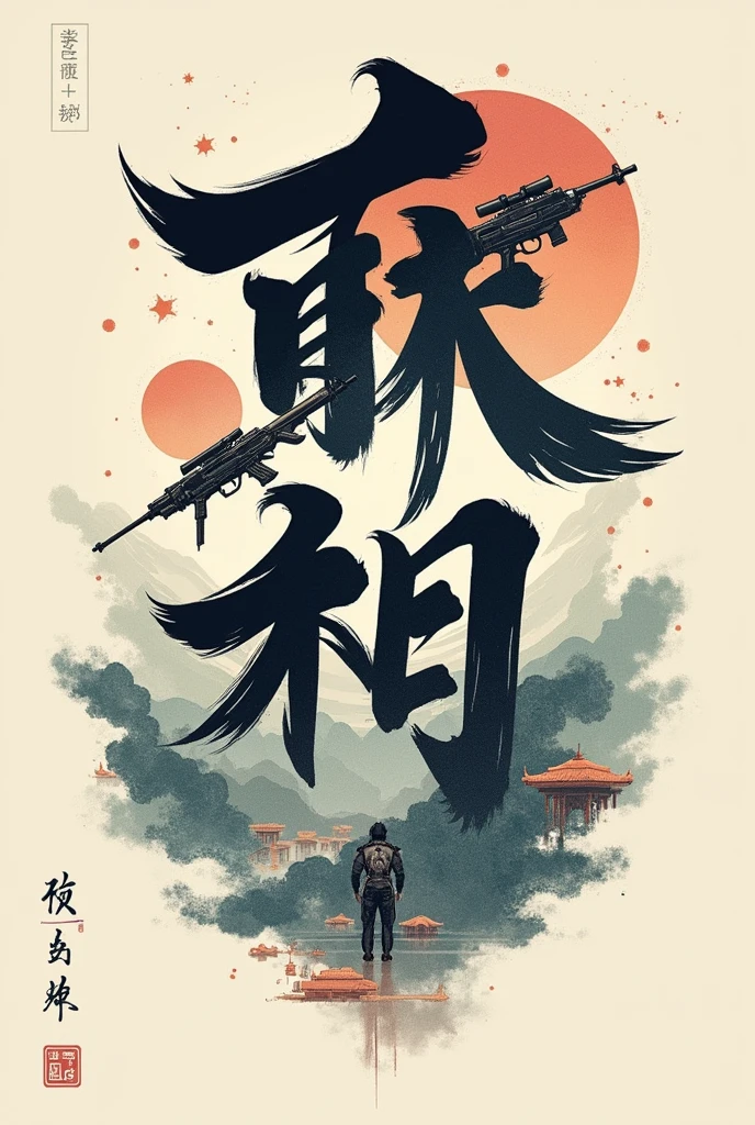 Help me design a traditional Chinese character for &quot;轩&quot;，Elements with guns or mecha
