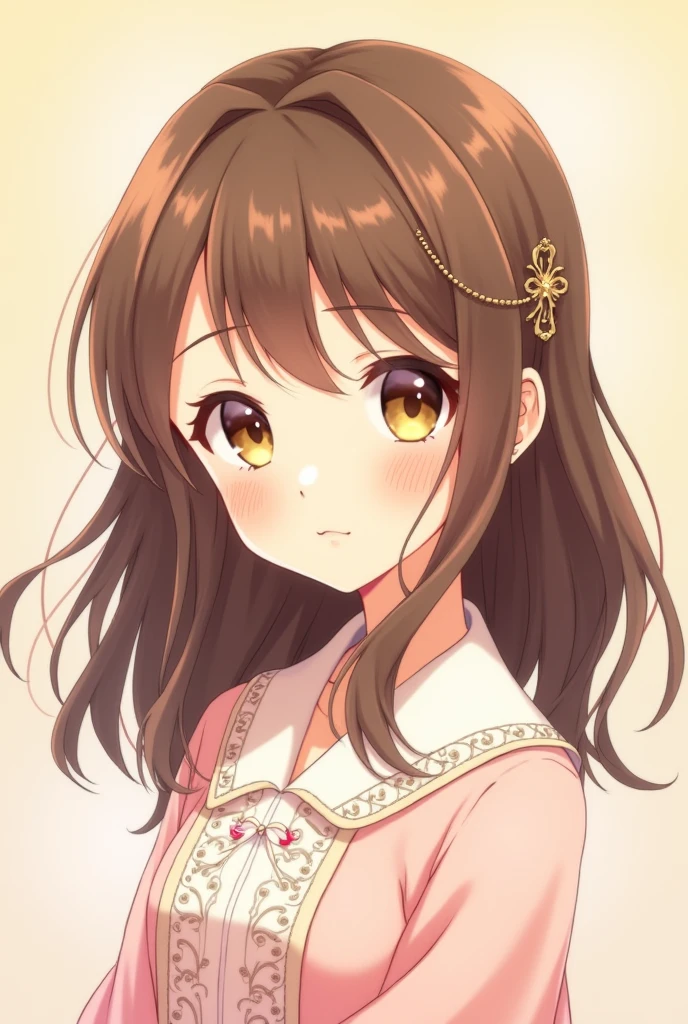Cute brown haired anime girl like princess