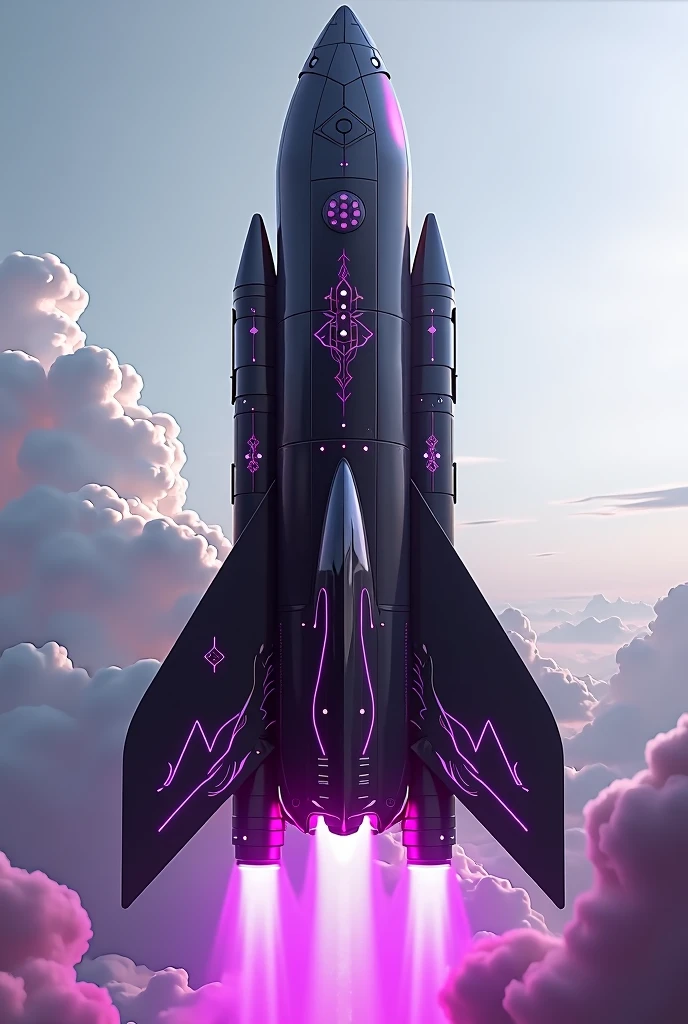 cool rocket, black, purple