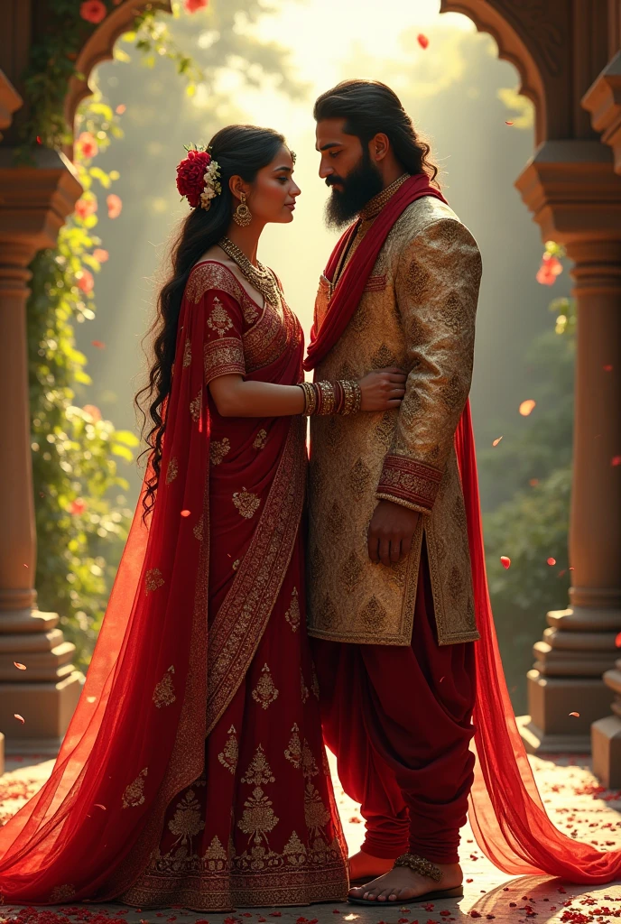 One rugged couples Wear India marriage dress 
boy and girl name with sarmini deva 

