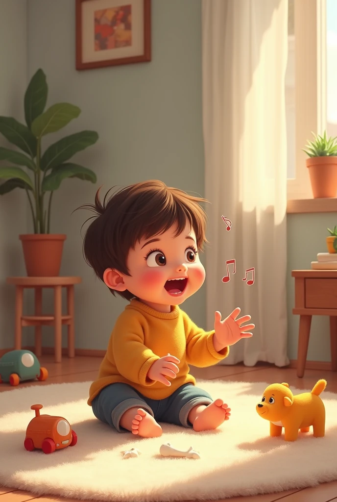 They begin to babble by imitating musical sounds and react emotionally to different types of music..