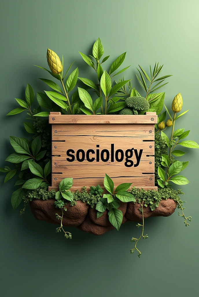 A crate 3D logo them "sociology"and harbal areas image create