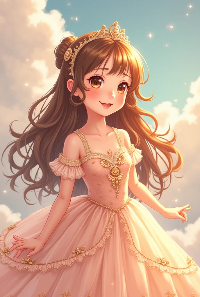 Cute brown haired anime girl princess 