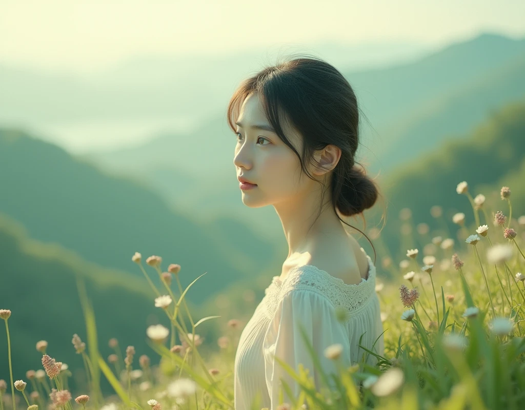 Technical: Soft lighting, shallow depth of field, pastel color palette