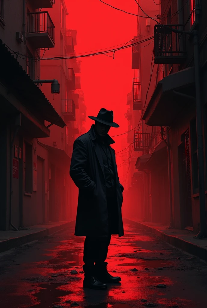 Horror detective dark and red colour