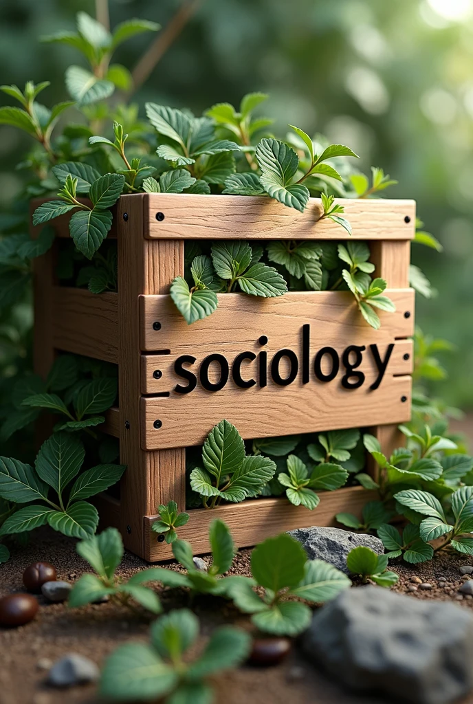 A crate 3D logo them "sociology"and harbal areas image create 