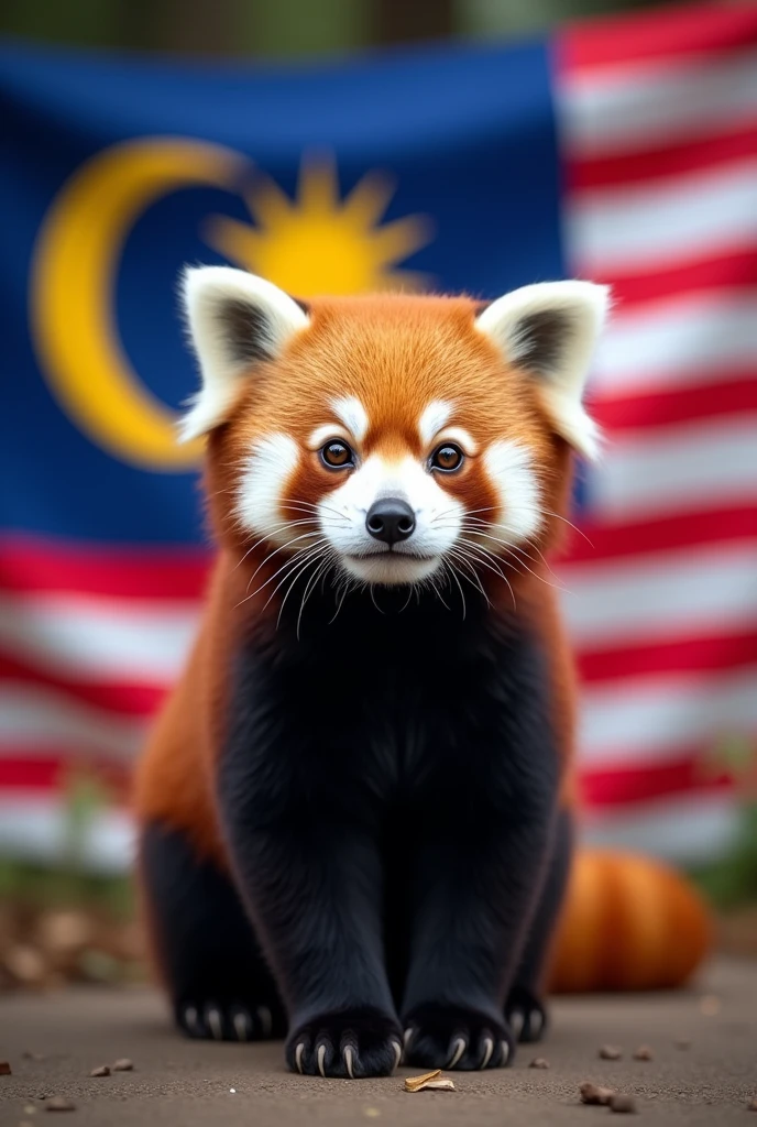 red Panda ai image with malaysia flag




