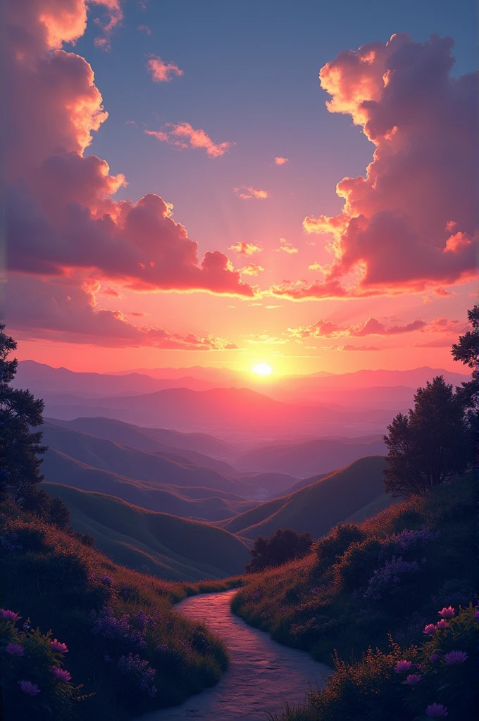Sun set view