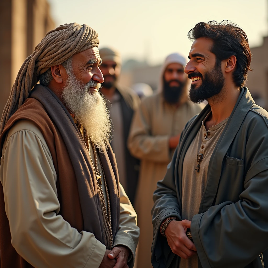 An old man stopped laughing and said, "Son, your towel is like a towel on a donkey's back." Hasan smiled and said, "If it is on the back of a donkey going in the way of Allah, then it is honorable."
Everyone smiled and said, "You're right