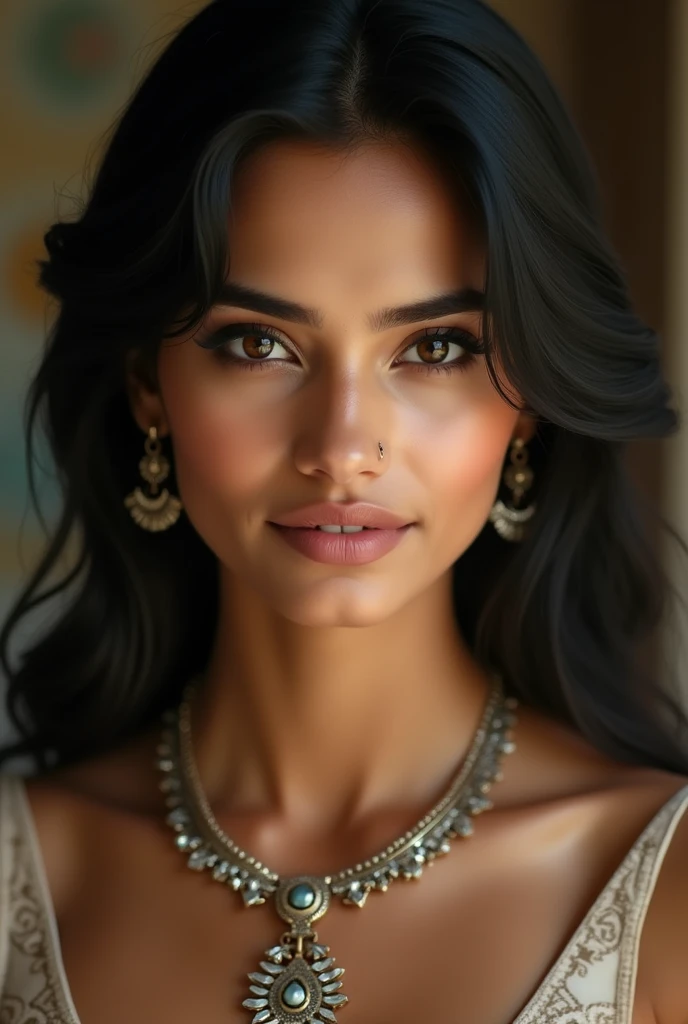 25 year Indian girl wearing hot pendant, and she is looking beautiful
