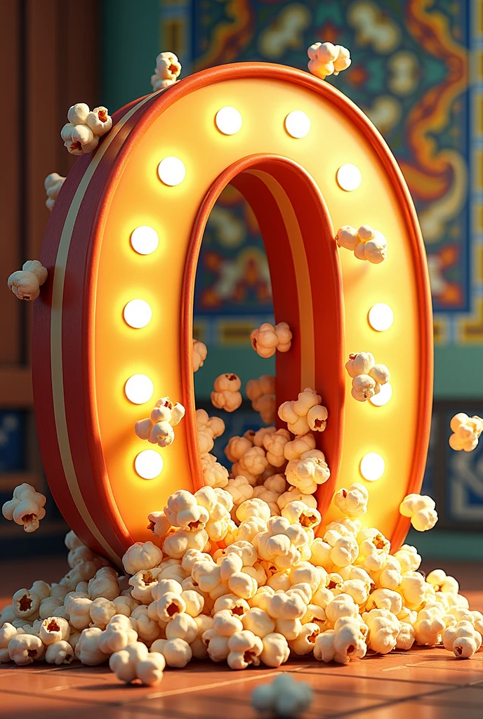 Word Popcorning with popcorn in the letter O Portuguese 