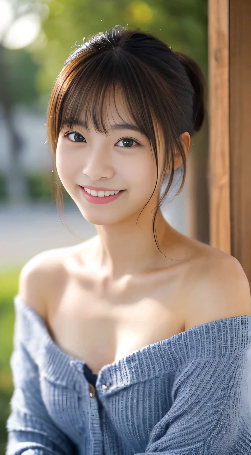 masterpiece,best quality,(Japanese girl),((Beautiful girl)),cleavage,(off shoulder:1.2),(perfect body beauty:1.2),(shy smile),From slightly above