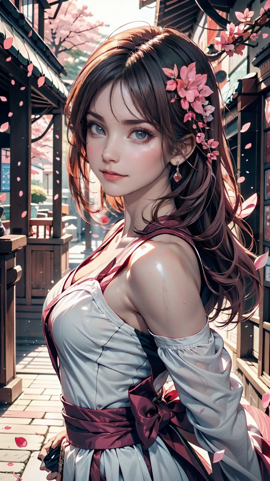 Anime girl with pink hair and green eyes posing for a photo, Haruno sakura, Best anime 4k konachan wallpaper, Fascinating anime, I also make fan art, sakura petals around her, Splash Art Anime , Anime Style 4k, Anime Moe Art Style, High quality anime art style, Detailed anime artwork, Anime Wallpaper, Anime Best Girl