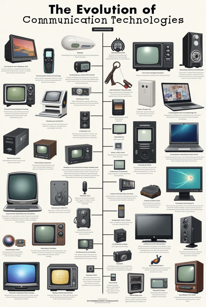 Create a timeline of devices from the pre-industrial, industrial, electronic, and information ages. You may also focus on a specific media/technology, like the evolution of the telephone, across these eras.

Bond paper (any size) At least 8 forms of media

DESCRIPTOR

POINTS

A COMPLETION

25

B. GRAPHICS

25

C. MECHANICS

25

D. CONTENT

25

TOTAL

100

can you please add a atleast title or name of that technology in pictures make it clear and readable in English text, add a space so i could edit and i could add some information 