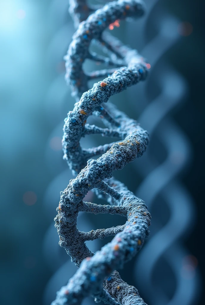 Generate a vivid and detailed image of the genetic code as it exists within a DNA double helix. Depict the iconic twisted ladder structure with accurate base pairs connecting the strands. --ar 9:16